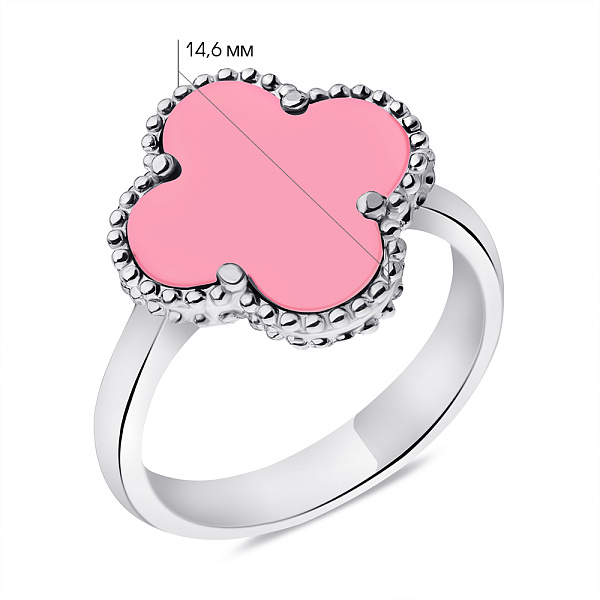 Серебряное кольцо Клевер с ониксом (арт. 7501/6566/15ор) – изображение 2