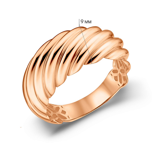 Кольцо из красного золота без камней (арт. 156200) – изображение 4
