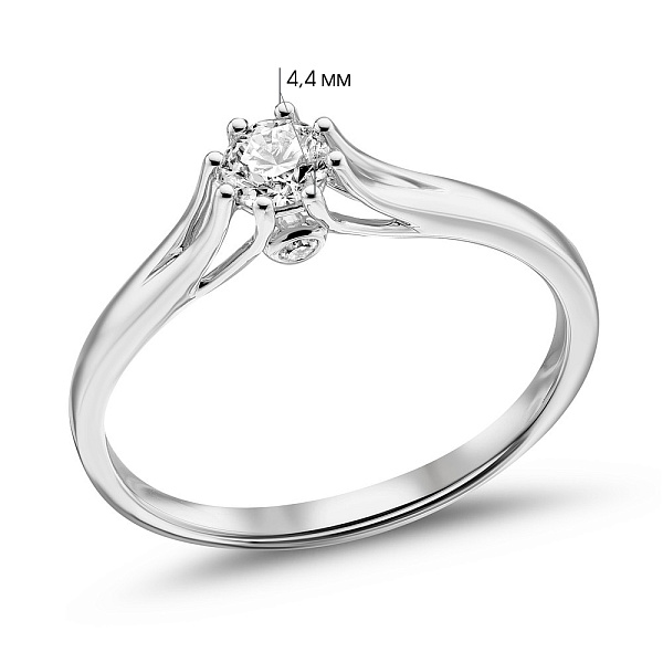 Каблучка з білого золота з діамантами (арт. К341574020б) – зображення 7