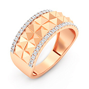 Фото Золотое кольцо с фианитами (арт. 1401022)