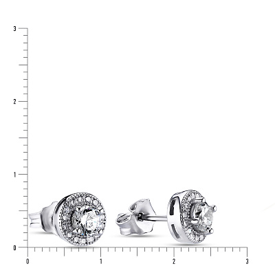 Срібні сережки пусети з фіанітами (арт. 7518/5105)