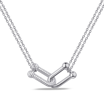Серебряное колье с россыпью фианитов Trendy Style (арт. 7507/1601)