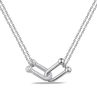 Срібне кольє з розсипом фіанітів Trendy Style (арт. 7507/1601)