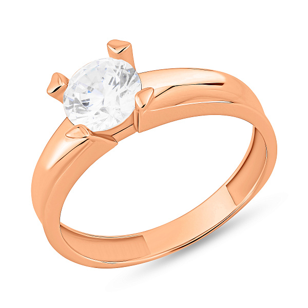 Золотое помолвочное кольцо с фианитом (арт. 146500) – изображение 5