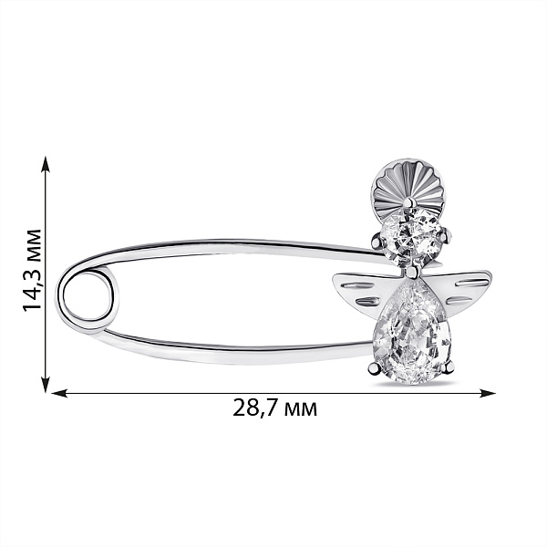 Булавка из серебра с фианитами (арт. 7511/7-065-р) – изображение 2