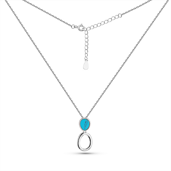 Серебряное колье с бирюзой (арт. 7507/2186434Б) – изображение 2