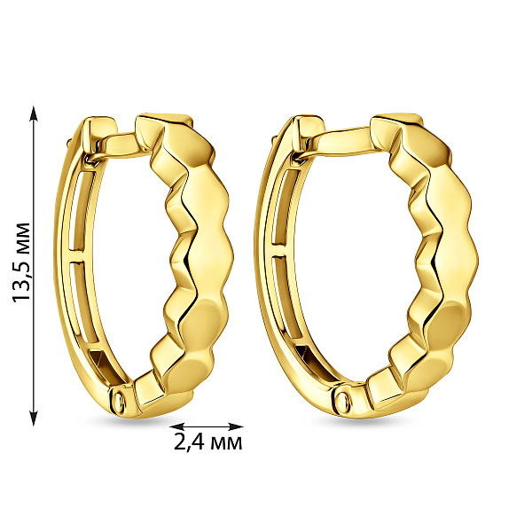 Серьги-кольца из желтого золота (арт. 111130ж) – изображение 4