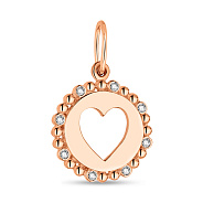 Золотой подвес "Сердце" с фианитами (арт. 424587)