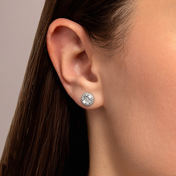 Сережки з білого золота з діамантами (арт. Т011353030б) – зображення 2