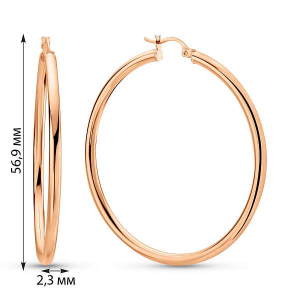 Сережки кільця з червоного золота (арт. 100908/50) – зображення 4