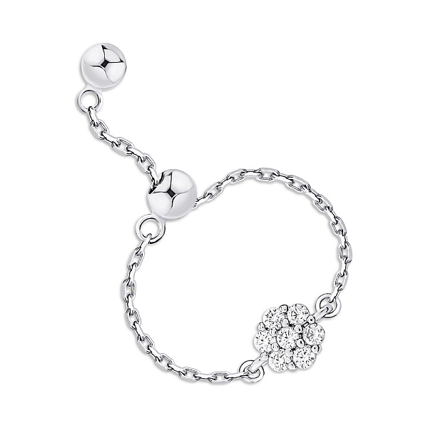 Серебряное кольцо Цветок с россыпью из фианитов (арт. 7501/7014) – изображение 1