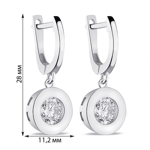 Серьги-подвески из серебра с фианитами (арт. 7502/9131) – изображение 2