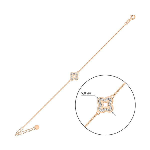 Золотий браслет з діамантами (арт. Б011578010) – зображення 3