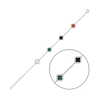 Серебряный браслет Клевер (арт. 7509/5188/9цв)