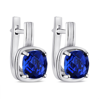 Срібні сережки з синім кварцом (арт. 7502/2294Пкс)