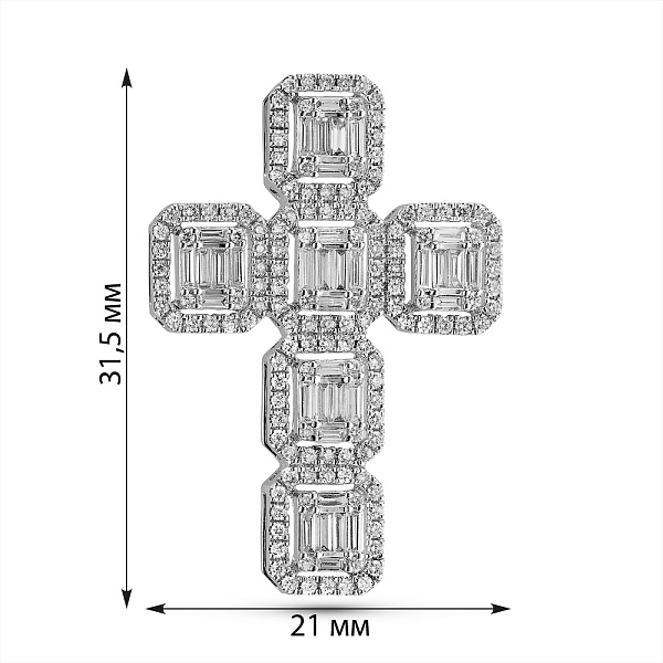 Золотий хрестик з діамантами (арт. П28160100б) – зображення 5