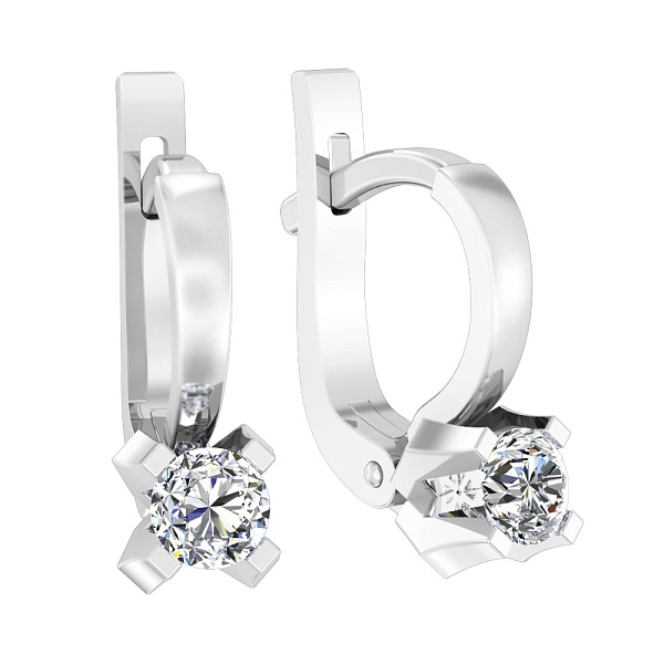 Золотые серьги с фианитами для детей (арт. 110102б) – изображение 1