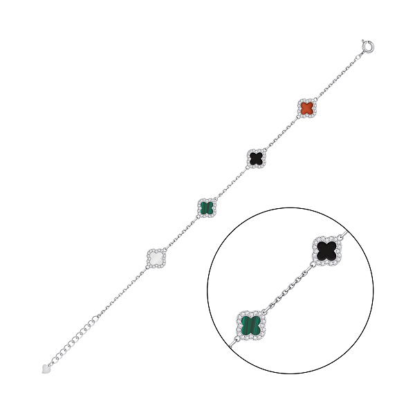 Серебряный браслет Клевер (арт. 7509/5188/9цв) – изображение 1