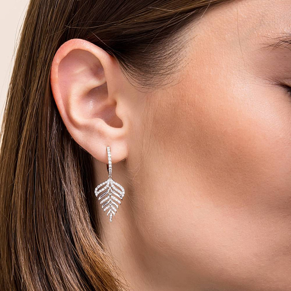 Серьги из белого золота с бриллиантами (арт. С341446050б) – изображение 2