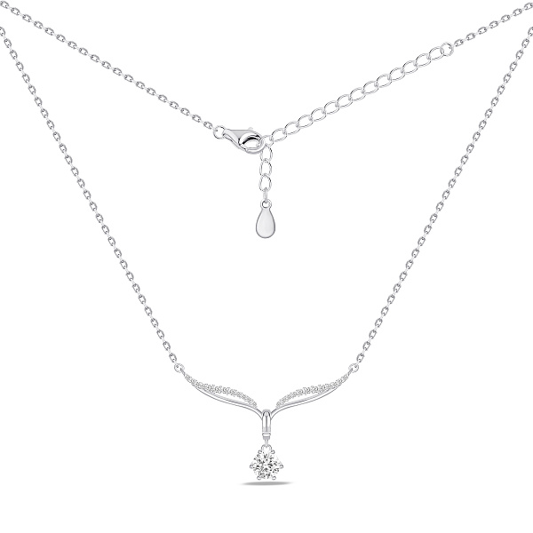 Серебряное колье с подвеской с фианитами (арт. 7507/2645) – изображение 2