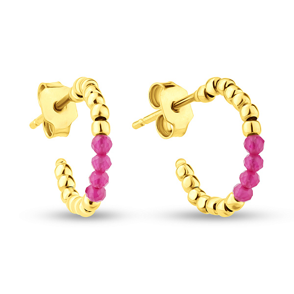 Золотые серьги-пусеты с фианитами  (арт. 1091596жр) – изображение 1