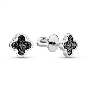 Золоті сережки з чорними діамантами (арт. Т011549005бч)