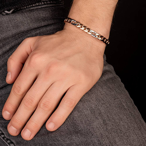 Широкий браслет з червоного і білого золота (арт. 325470кб) – зображення 5