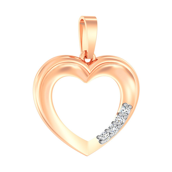 Золотая подвеска «Сердце» с фианитами (арт. 440478) – изображение 1