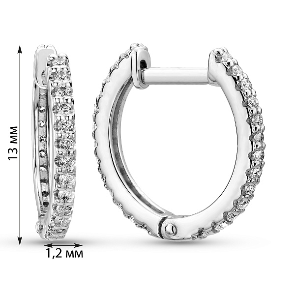 Золотые серьги кольца с бриллиантами (арт. С011483020б) – изображение 2