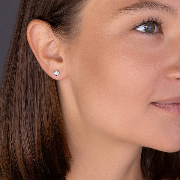 Пусети з білого золота з діамантами (арт. С341278020б) – зображення 2