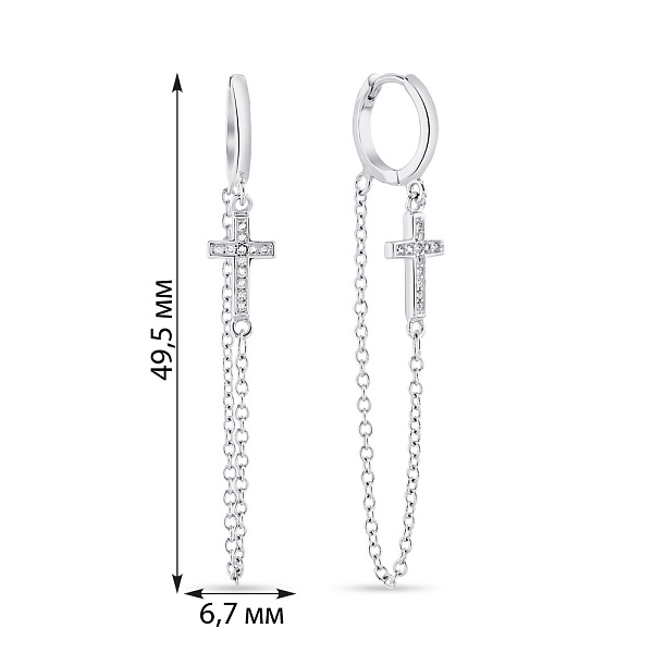 Довгі сережки зі срібла з підвіскою Trendy Style (арт. 7502/4573) – зображення 2