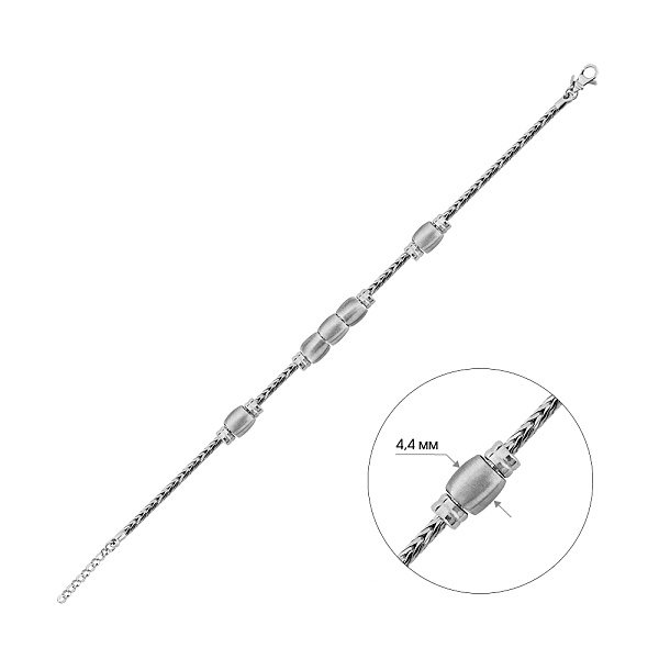 Срібний браслет без каменів (арт. 7509/5142м) – зображення 2