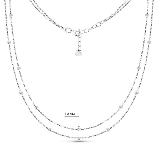 Кольє з білого золота (арт. 360179б) – зображення 5