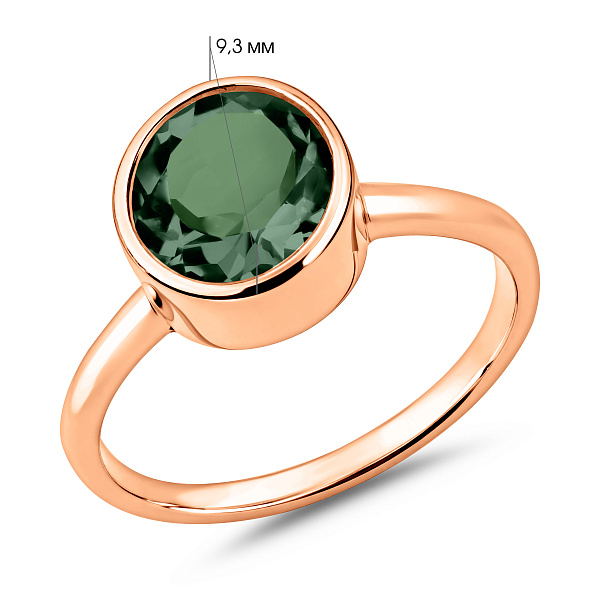 Кольцо из красного золота с кварцем (арт. 152584Кз) – изображение 2