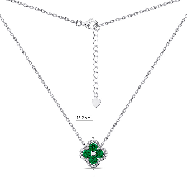 Срібне кольє з альпінітами і фіанітами (арт. 7507/1846аз) – зображення 4