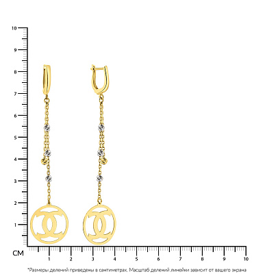 Золоті сережки-підвіски  (арт. 106758жб)