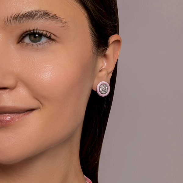 Серебряные серьги с керамикой и фианитами (арт. 7502/1429747кмр) – изображение 5