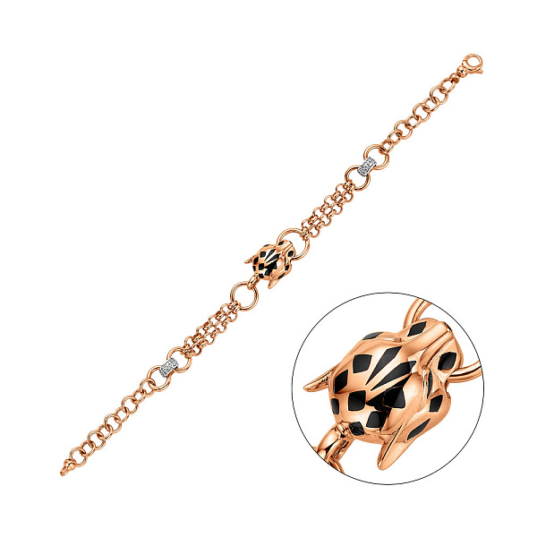 Золотой браслет "Пантеры" (арт. 326055еч) – изображение 1