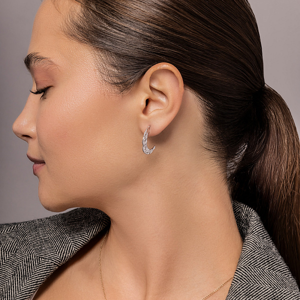 Серебряные серьги-пусеты без камней (арт. 7518/7234) – изображение 3