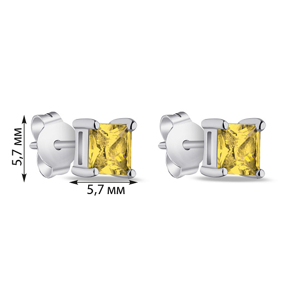 Срібні сережки-пусети з альпінітами  (арт. 7518/6197аж) – зображення 2