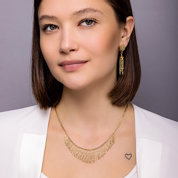 Золотые серьги-подвески Francelli (арт. 1091317ж) – изображение 3