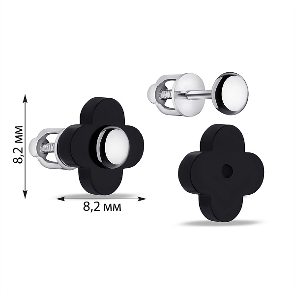 Серебряные серьги-трансформеры с ониксом (арт. 7518/1095восю) – изображение 2