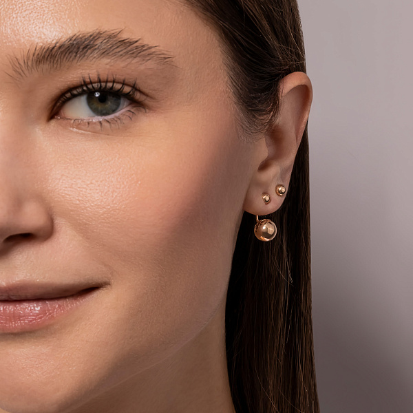 Золотые серьги-джекеты (арт. 1101079) – изображение 4