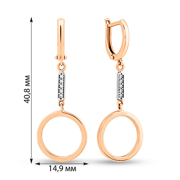 Золотые серьги-подвески с фианитами (арт. 102250кб) – изображение 2