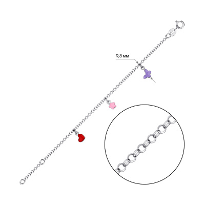 Детский браслет из серебра с подвесками (арт. 7509/4493е)