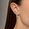 Серебряные серьги-конго с дорожкой из фианитов (арт. 7502/10216/20) – изображение 2