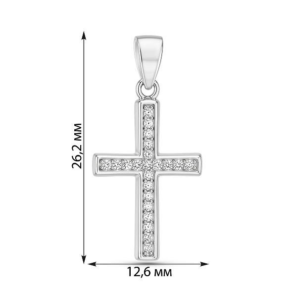 Серебряный крестик с фианитами (арт. 7503/4721) – изображение 2