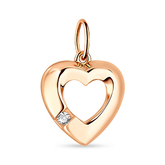 Фото Кулон золотой Сердце с фианитом (арт. 424273)