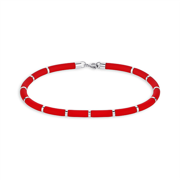 Браслет из каучука и серебра (арт. 7609/3887к) – изображение 1