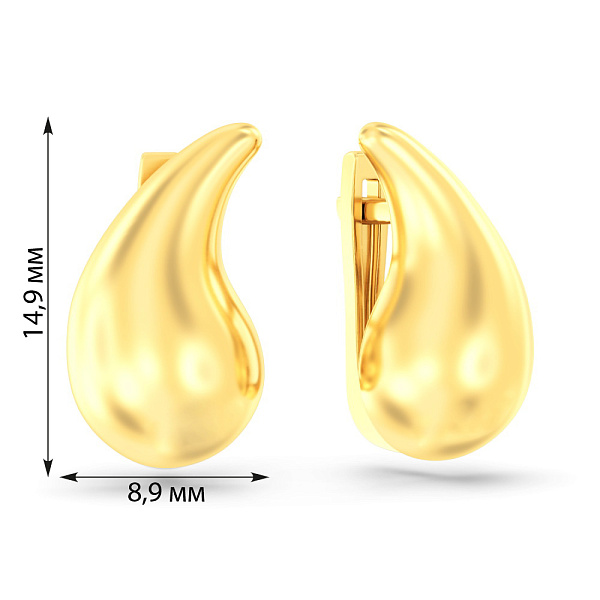 Сережки Краплі з золота (арт. 1101212ж) – зображення 2